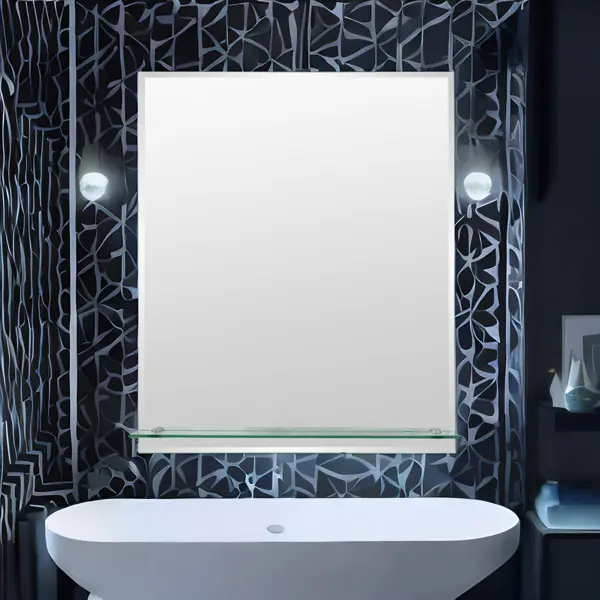 Зеркало для ванной Omega Glass NNFP006М с полкой 50x60 см прямоугольное зеркало с полкой mixline сальери 105х69 белое патина золото 4640030868414