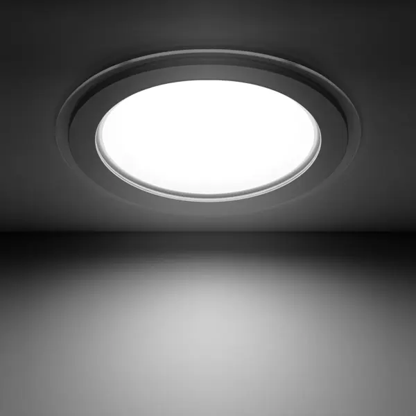 фото Светильник встраиваемый светодиодный круглый gauss 18 вт, стекло, свет нейтральный
