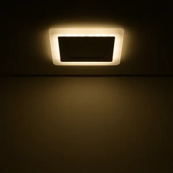 фото Светильник встраиваемый gauss backlight bl122 квадратный 6 и 3 вт свет тёплый белый