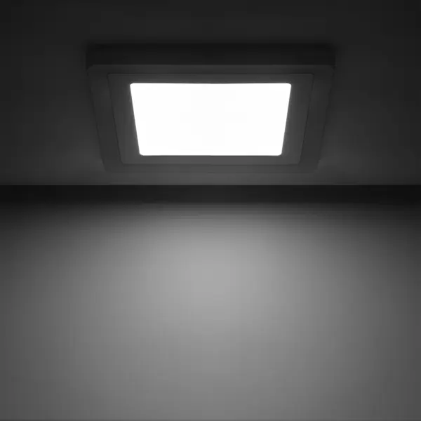 фото Светильник встраиваемый светодиодный gauss backlight bl125 квадратный 12/4 вт 4000 k, алюминий/акрил, цвет белый