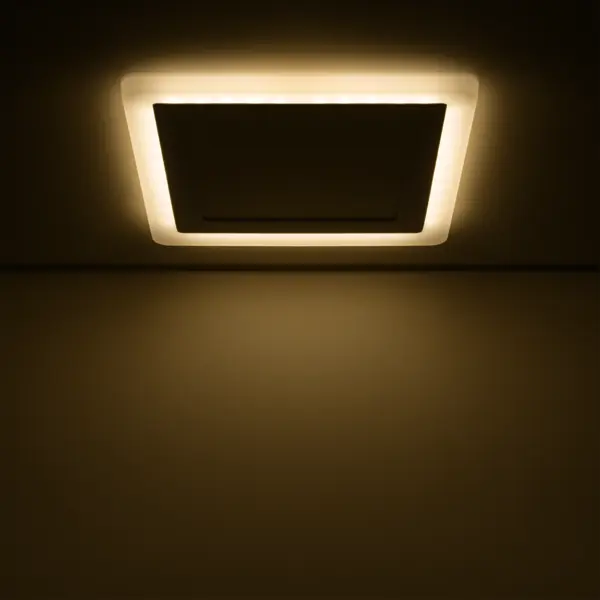 фото Светильник встраиваемый светодиодный gauss backlight bl124 квадратный 12/4 вт 3000 k, алюминий/акрил, цвет белый