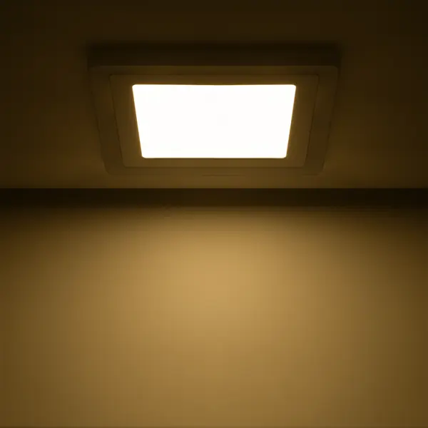 фото Светильник встраиваемый светодиодный gauss backlight bl124 квадратный 12/4 вт 3000 k, алюминий/акрил, цвет белый
