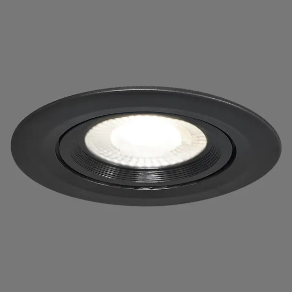 фото Светильник встраиваемый светодиодный круглый, 5 вт, 4000 к, цвет черный эра