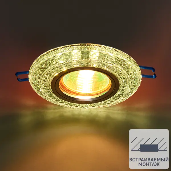 Светильник точечный встраиваемый Elektrostandard «Teramo» с LED-подсветкой под отверстие 60 мм, 1 м², цвет прозрачный встраиваемый светильник escada teramo 221021