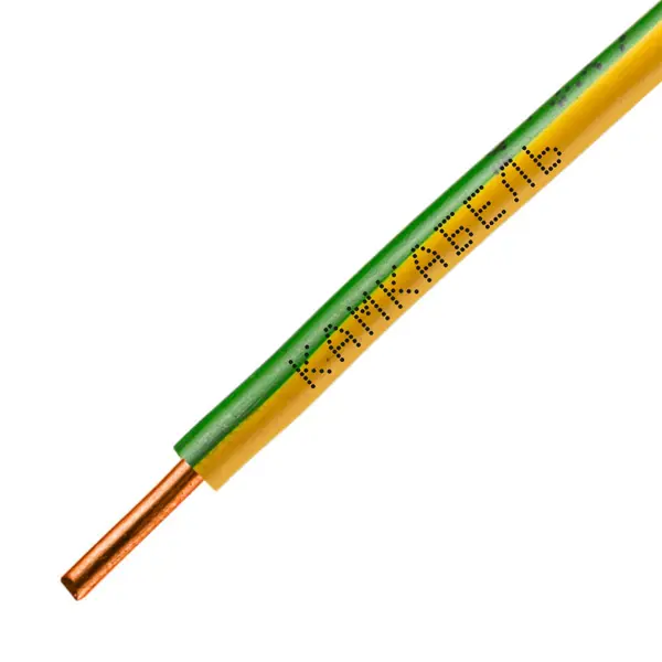 Кабель Камкабель ПУВ 1x10 мм на отрез ГОСТ цвет зеленый провод tdm electric пувнг ls 1x10 на отрез гост желто зеленый