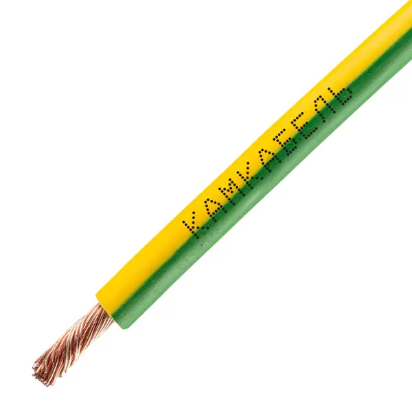 Кабель Камкабель ПУГВ 1x4 мм на отрез ГОСТ цвет зеленый аквамаркер двусторонний сонет желто зеленый