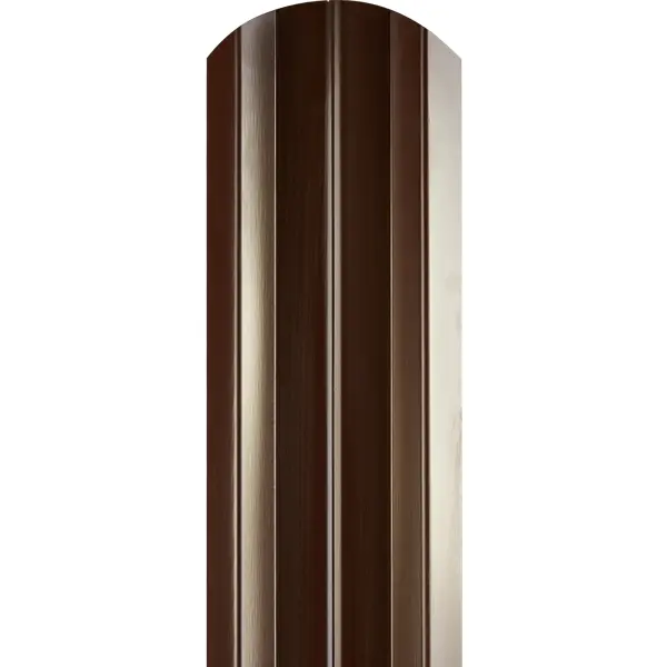 фото Штакетник м 0,45 pe-double 8017 фигурный 1.8 м коричневый без бренда