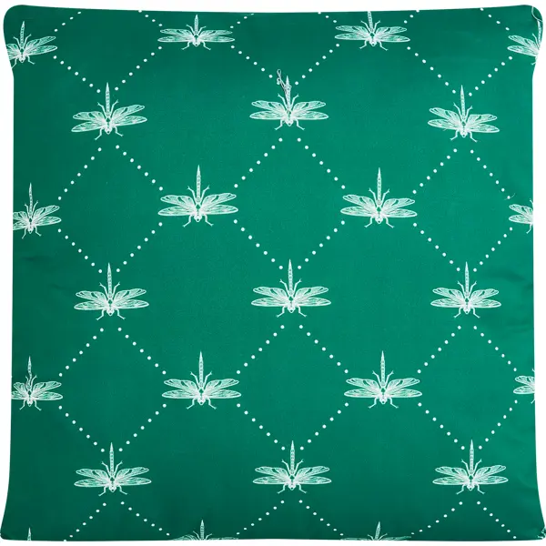 Подушка декоративная Nika Haushalt «Со стрекозами» 39x39 см цвет зеленый