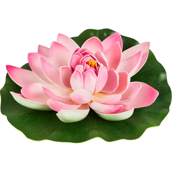 Цветок для водоема Ecotec Лотос пластик бело-розовый ø28 см украшение для водоема лист эва зеленое 14 6x14 4x0 2 см