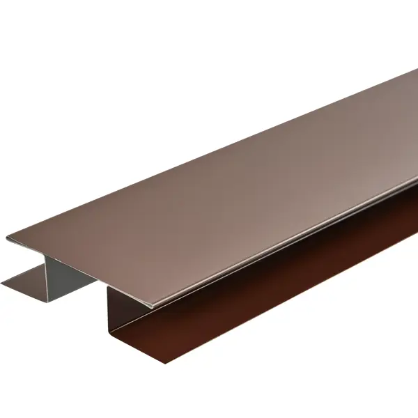 Планка H-образная RAL 8017 цвет шоколад 2 м молния металлическая с двумя замками 5тт размер 85 см шоколад
