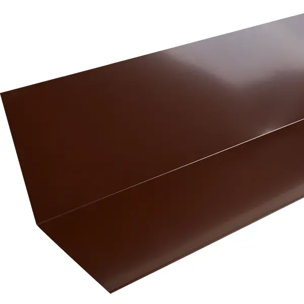 фото Планка примыкания верхняя 2 м ral 8017 коричневый без бренда