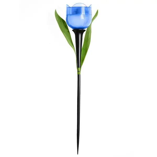Светильник в грунт Uniel Тюльпан на солнечных батареях 30.5 см цвет голубой 1 режим нейтральный белый свет декоративный грунт эрклез хрусталь синий 10 кг