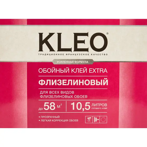 Клей для флизелиновых обоев Kleo 0.4 кг 58 м² клей для стеклообоев kleo ultra 25 м²
