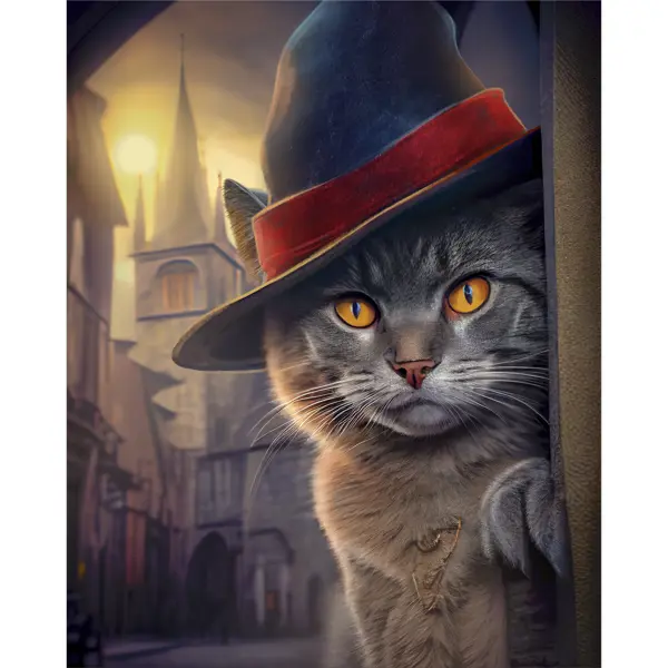 Картина на холсте Постер-лайн Чародей 40x50 см картина из пластилина три кота карамелька