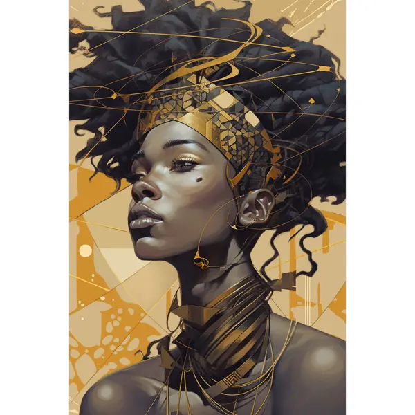 Картина на холсте Постер-лайн Африканка 40x60 см картина на холсте постер лайн девушка в шляпе 40x60 см
