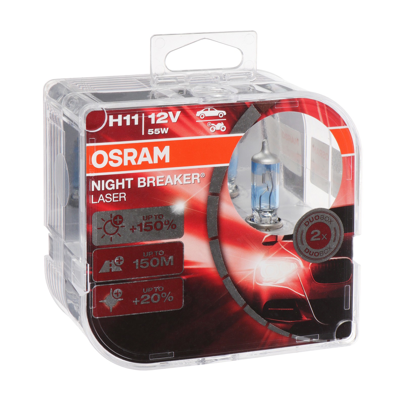 Автолампа Osram Night Breaker Laser H11 12 В 55 Вт набор 2 шт по цене 4049  ₽/шт. купить в Костроме в интернет-магазине Леруа Мерлен
