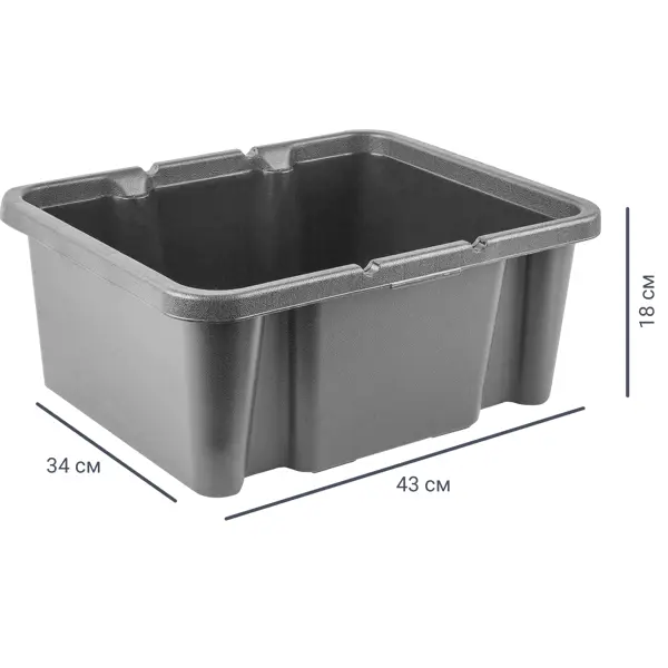Ящик хобби 43x34x18 см пластик без крышки цвет чёрный пластиковый ящик для инструментов деталей proskit