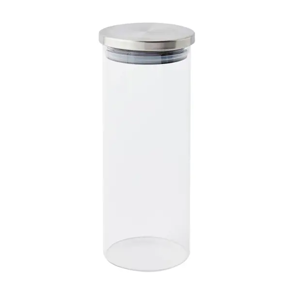 Банка Delinia 1.4 л стекло/сталь цвет прозрачный стол кухонный delinia версаль 90x90 см круг стекло белый