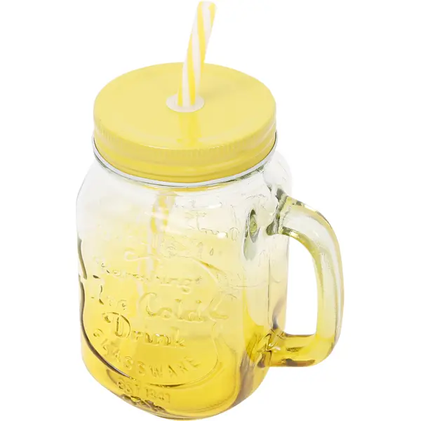 Стакан с трубочкой 500 мл стекло цвет желтый складной силиконовый стакан для кофе серый