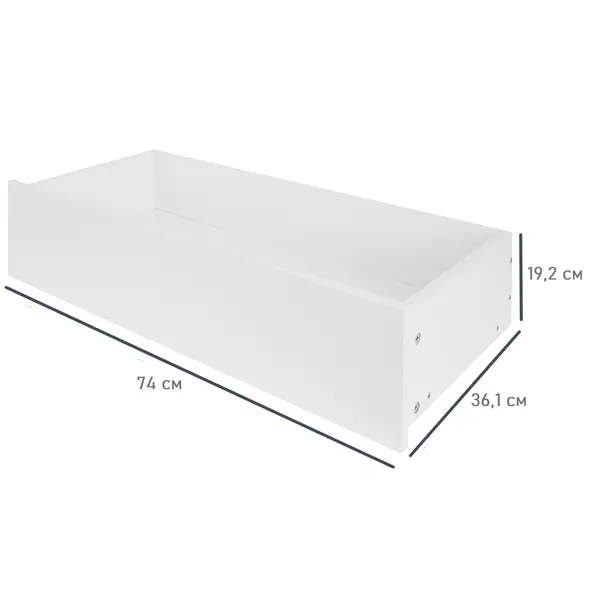 Ящик для шкафа Лион 74x19.2x36.1 ЛДСП цвет белый кровать умка стл 302 04 ясень лион песочный белый