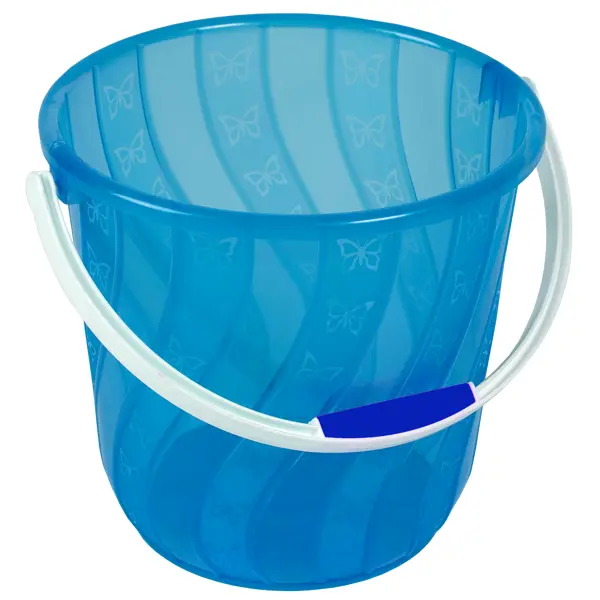 Ведро-спираль круглое Бриг пластик 14 л цвет голубой складное круглое ведро рыжий кот