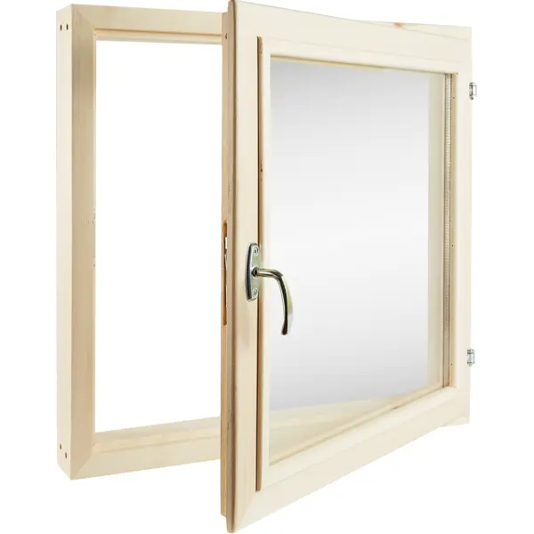 Окно для бани деревянное липа одностворчатое 600x600 мм (ВхШ) однокамерный стеклопакет абажур угловой липа для бани и сауны