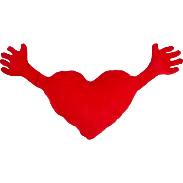 Подушка Сердце 40x101 см цвет красный кукольный комодик сердце