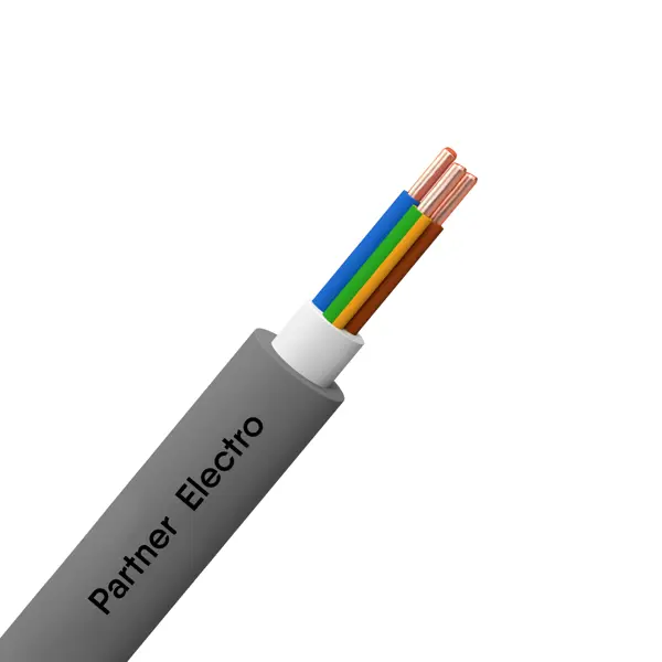 Кабель Партнер-Электро NYM 3x6 мм на отрез ГОСТ цвет серый комплект сварочных кабелей 2 м 2 шт диаметр 16 мм гост 013
