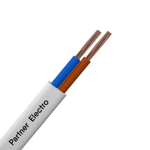 Провод Партнер-Электро ПУГВВ 2x1.5 мм 50 м ГОСТ цвет белый провод пвс 2х1 5 мм² 5 м медь гибкий гост tdm electric sq0118 0003