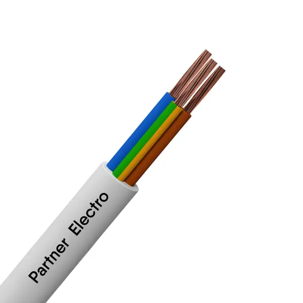 Провод Партнер-Электро ПВС 3x2.5 мм 50 м ГОСТ цвет белый