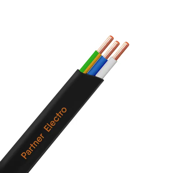 Кабель Партнер-Электро ВВГпнг(A) 3x1.5 мм 10 м ГОСТ цвет черный экранированный кабель для передачи аудио видео sonnen