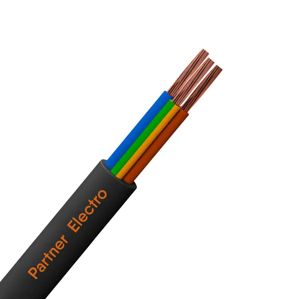 Провод Партнер-Электро ПВС 3x1.5 20 м ГОСТ цвет черный ретро провод electraline 2х1 5 на отрез гост чёрный
