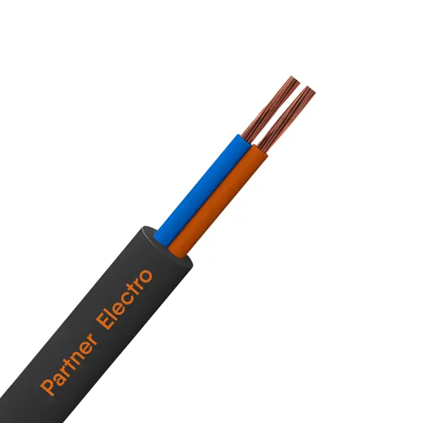 Провод Партнер-Электро ПВС 2x1.5 50 м ГОСТ цвет черный ретро провод electraline 3х2 5 20 м гост чёрный