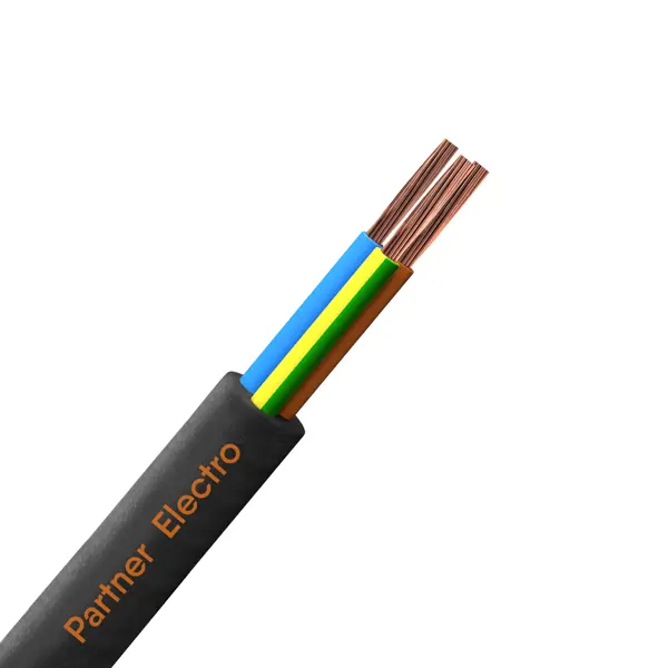 Кабель Партнер-Электро КГ 3x1 мм на отрез ГОСТ цвет черный муфта для монтажа герметичного ввода греющего кабеля climatiq fitting 3 4 1