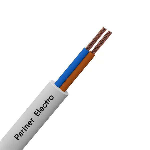 Провод Партнер-Электро ПВС 2x0.75 мм 100 м ГОСТ цвет белый кабель конкорд медь ввгнг а ls 3х2 5 круглый с заполнением бухта 100м