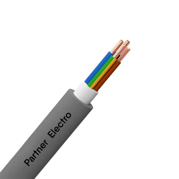 Кабель Партнер-Электро NYM 4x2.5 на отрез ГОСТ цвет серый кабель сетевой витая пара buro utp 4 пары cat5e solid 0 48мм cca 305м серый