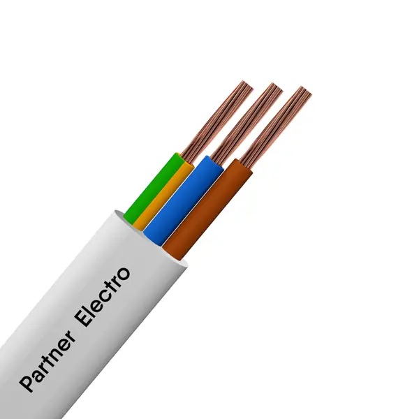 Провод Партнер-Электро ПуГВВ 3х1.5 5 м ГОСТ цвет белый провод пвс 2х2 5 мм² 100 м медь гибкий гост tdm electric sq0118 0036