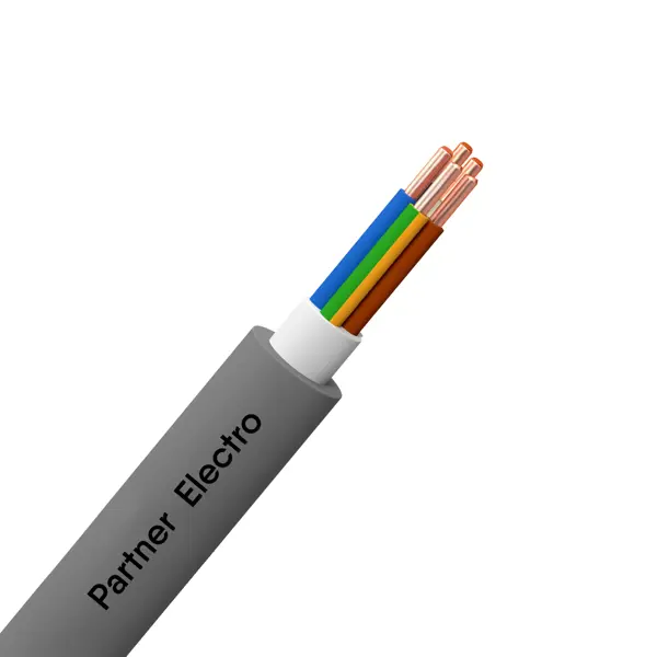 Кабель Партнер-Электро NYM 5x1.5 на отрез ГОСТ цвет серый кабель сетевой витая пара buro utp 4 пары cat5e solid 0 48мм cca 305м серый