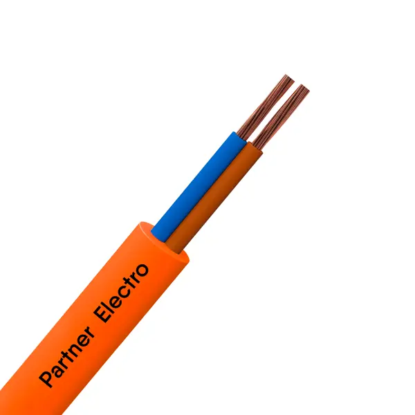 Провод Партнер-Электро ПВС 2x0.75 мм на отрез ГОСТ цвет оранжевый led plr 100 10m 24v r bl w o красная провод соединяемая без силового шнура 24в