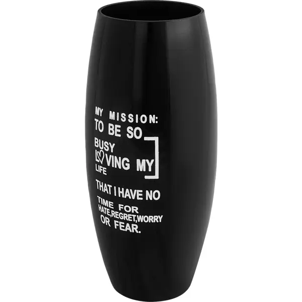 фото Ваза my mission стекло черная глянцевая 25 см без бренда