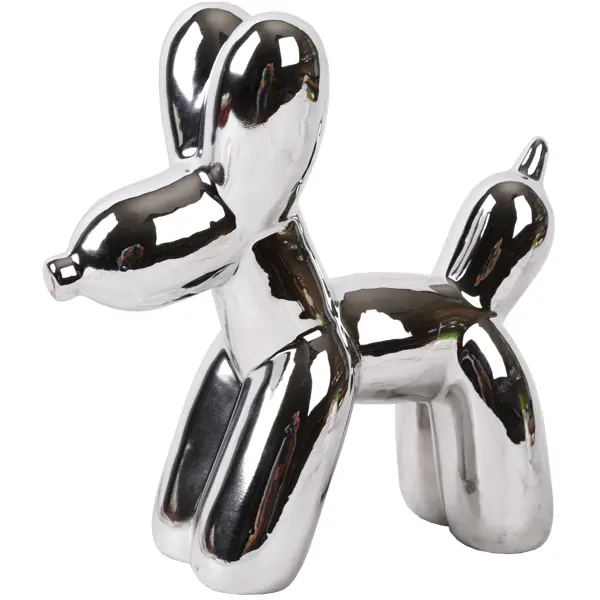 Декоративная фигура Собака керамика серебристая 19x7.5x18.5 см