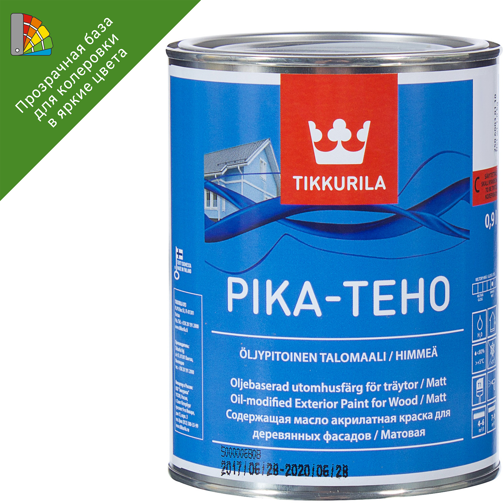 Эмаль для колеровки Тиккурила PIKA-TEHO прозрачная база С 0.9л ✳️ купить по  цене 1514 ₽/шт. в Москве с доставкой в интернет-магазине Леруа Мерлен