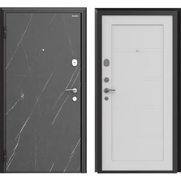 Дверь входная металлическая Премиум New 98x205 см левая серый силк маус пазл в шаре
