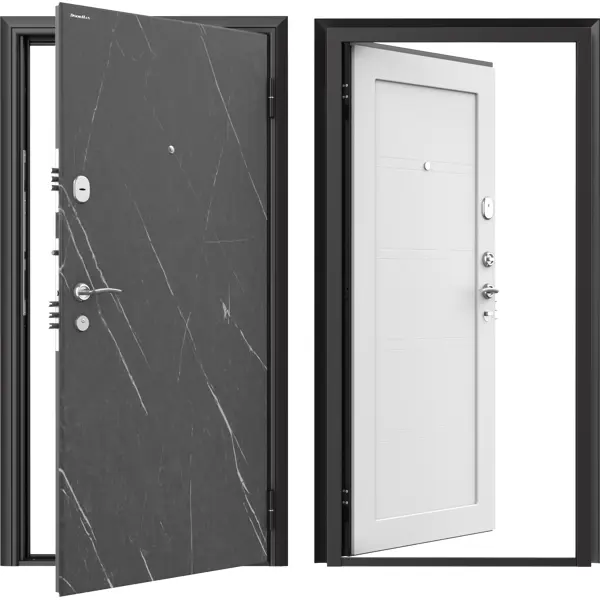 фото Дверь входная металлическая премиум new 88x205 см правая серый силк маус doorhan