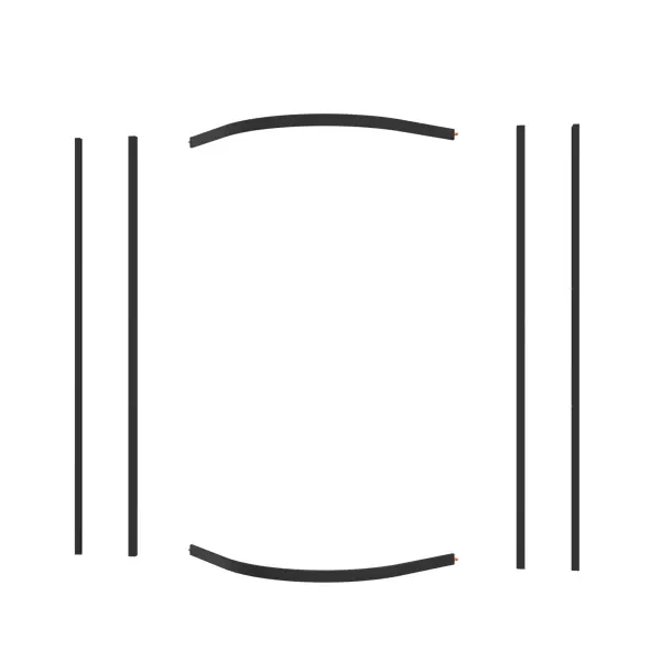 фото Комплект профилей и фурнитуры для душевой ширмы sensea easy 1/4 круг 100х100 см цвет черный