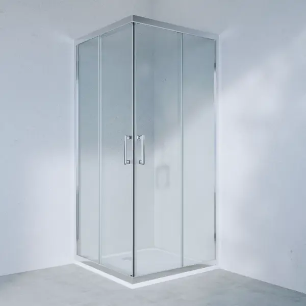 фото Комплект стекол для душевой ширмы sensea easy 100x100 см прозрачное стекло, цвет профиля на выбор