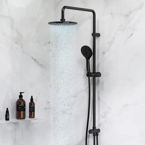 Душевая стойка AM.PM Moxie 1 режим цвет черный душевая стойка sensea studio с верхним душем