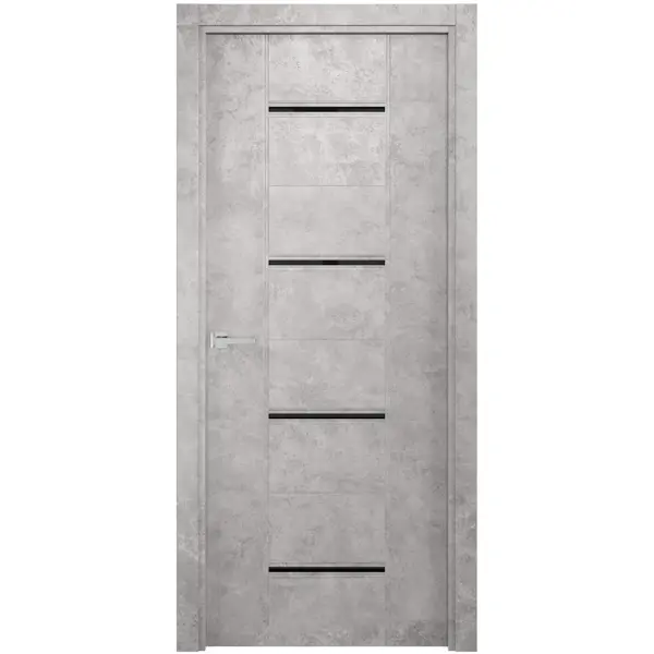 Дверь межкомнатная остекленная без замка и петель в комплекте Виктория 90x200 финиш-бумага цвет бетон