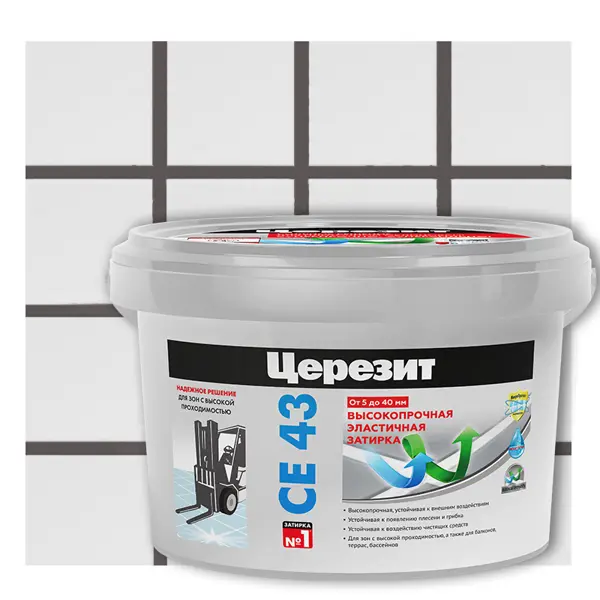 Затирка цементная Церезит CE 43 Super Strong цвет графит 2 кг клей для плитки церезит cm 17 super flex высокоэластичный 25 кг