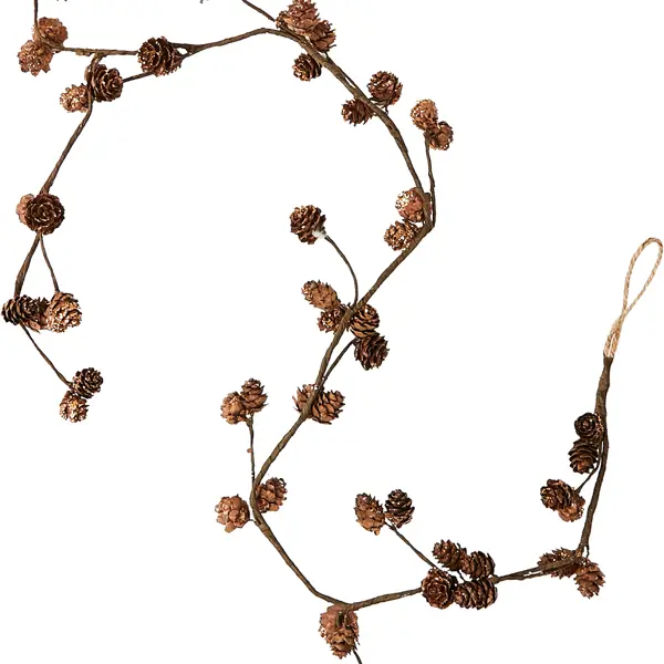 Декоративное украшение из сосновых шишек 120x6x2.5 см брелоки фигурки из бисера сердечко